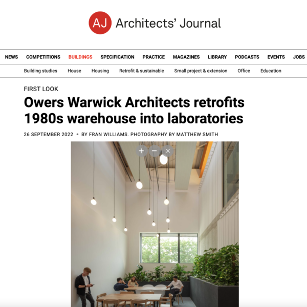 Sycamore House featured by Architects Journal